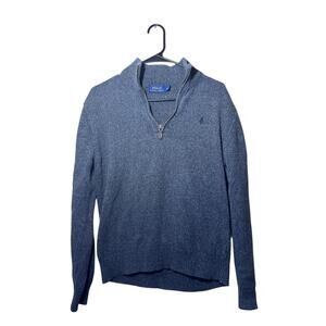 Polo Ralph Lauren Men's Gray 100% Cotton Sweater 1/4 Zip Size S Pullover Collar